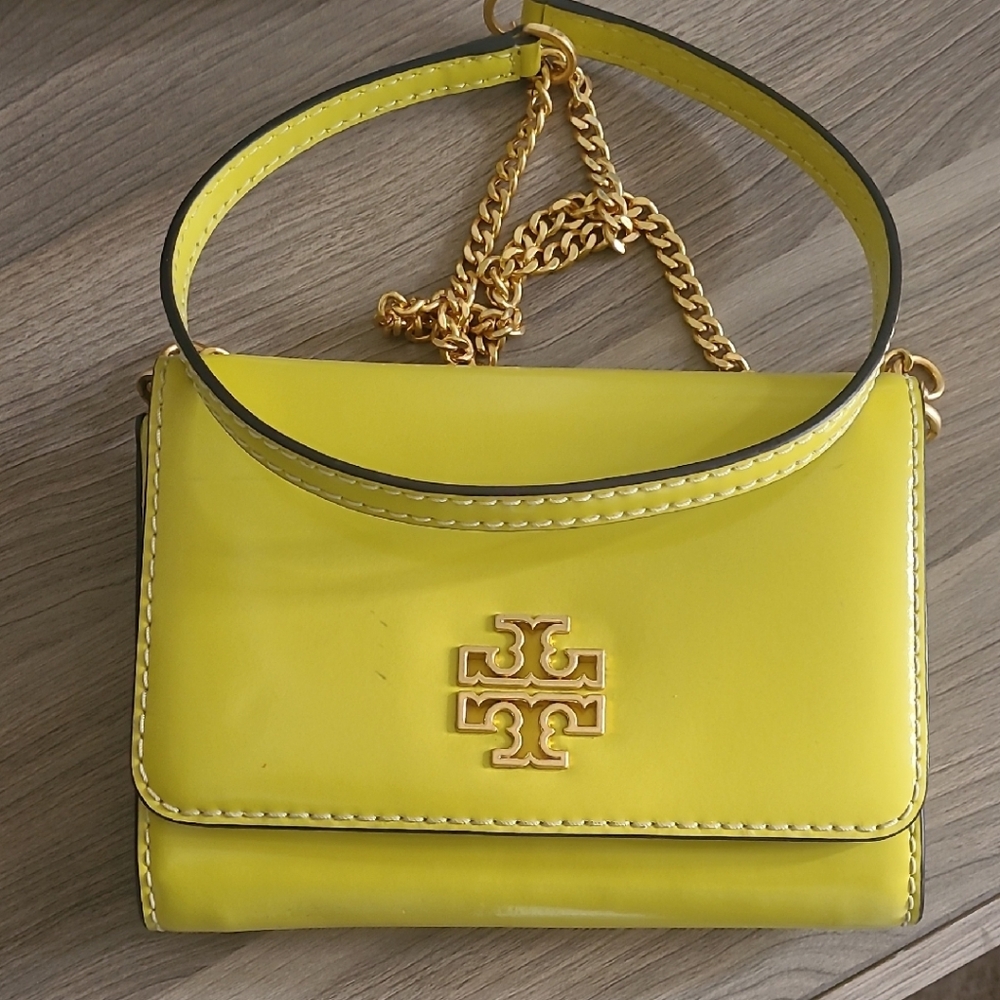 Tory Burch Yellow Saffiano Leather Crossbody